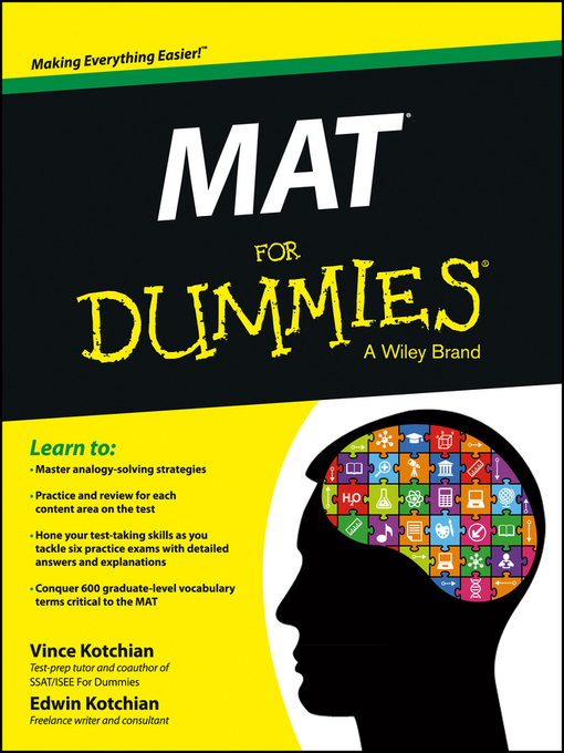 Title details for MAT For Dummies by Vince Kotchian - Available
